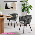 Jedálenské kreslo, tmavosivá Velvet látka/čierna, BLER