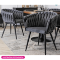 Jedálenské kreslo, tmavosivá Velvet látka/čierna, BLER