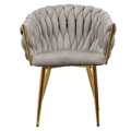 Jedálenské kreslo, sivohnedá Taupe Velvet látka/gold chróm zlatý, DEILA