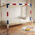 Montessori posteľ, prírodná/biela/modrá/červená, 90x200, FUTAL
