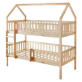 Montessori poschodová posteľ s prístelkou, prírodná, VENITA TYP 1