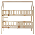 Montessori poschodová posteľ s prístelkou, prírodná, VENITA TYP 1