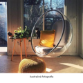 Závesné kreslo, transparentná/zlatá/ružová, BUBBLE NEW TYP 1