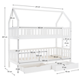Montessori poschodová posteľ, biela, VENITA TYP 2