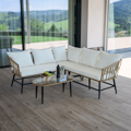 Záhradný ratanový set, prírodná/béžová/čierna, ARALY