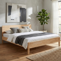 Manželská posteľ, 180x200, masívne drevo, prírodná, NOEMI