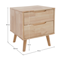 Nočný stolík, masívne drevo, prírodná, BRUNI