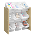 Organizér/regál na hračky, prírodná/biela, BOIS
