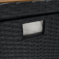 Záhradný úložný box/lavica, čierna/prírodná/krémová, BEMUS