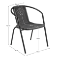 Záhradná stohovateľná stolička, čierna, oceľ/plast, FRENY