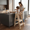 Montessori skladacia učiaca veža, prírodná, URIAN
