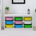 Organizér s úložnými boxami, biela/mix farieb, TRIMAL