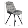 Jedálenská stolička, tmavosivá Velvet látka/čierna, SAMIRA