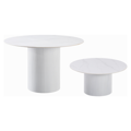 Konferenčný stolík, biely mramor/MDF, priemer 80 cm, MAHIR TYP 1