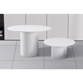 Konferenčný stolík, biely mramor/MDF, priemer 80 cm, MAHIR TYP 1