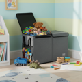 Skladací úložný box, sivá/čierna, DETER