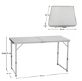 Skladací kempingový stôl, 120 cm, hliník/MDF, KEPI TYP 1