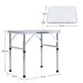 Skladací kempingový stôl, 60 cm, hliník/MDF, KEPI TYP 2