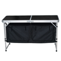 Skladací kempingový stôl s organizérom, 120 cm, hliník/MDF, KEPI TYP 3