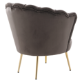 Kreslo v štýle Art-deco, sivohnedá Velvet látka/gold chróm zlatý, NOBLEO