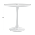 Jedálenský stôl, svetlý mramor/biela, priemer 80 cm, LORIAN