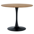 Jedálenský stôl, dub/čierna, priemer 110 cm, REVENTON NEW