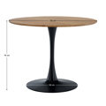 Jedálenský stôl, dub/čierna, priemer 110 cm, REVENTON NEW