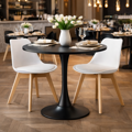 Jedálenský stôl, čierna, priemer 80 cm, REVENTON NEW