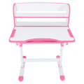 Rastúci písací stôl a stolička, ružová/biela, set ZION