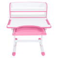 Rastúci písací stôl a stolička, ružová/biela, set ZION
