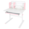 Rastúci písací stôl, ružová/biela, ADAN