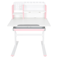 Rastúci písací stôl, ružová/biela, ADAN