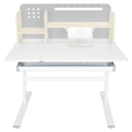 Rastúci písací stôl, sivá/biela, ODIN