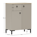 Komoda, sivohnedá Taupe/dub silverjack, DOMCA 2D1S