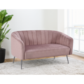 Dizajnový 2-sed, ružová Velvet látka/chróm-strieborný, BAGY