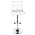 Barová stolička, biela ekokoža/chróm, KANDY 2 NEW