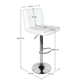 Barová stolička, biela ekokoža/chróm, KANDY 2 NEW