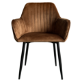 Jedálenské kreslo, hnedá Velvet látka/čierna, ZIRKOS