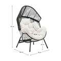 Záhradné kreslo, čierna/biela, NEO