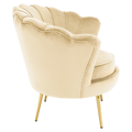 Kreslo v štýle Art-deco, béžová Velvet látka/gold chróm zlatý, NOBLEO