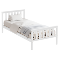 Posteľ s roštom, biela, 90x200, ANATRA