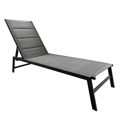Polohovacie záhradné lehátko, čierna/sivá, LOPEZ