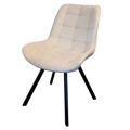 Jedálenská stolička, béžová Velvet látka/čierna, SAMIRA