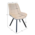 Jedálenská stolička, béžová Velvet látka/čierna, SAMIRA