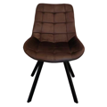 Jedálenská stolička, tmavohnedá Velvet látka/čierna, SAMIRA