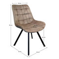 Jedálenská stolička, sivohnedá Taupe Velvet látka/čierna, SAMIRA