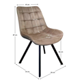Jedálenská stolička, sivohnedá Taupe Velvet látka/čierna, SAMIRA