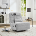 Luxusné otočné kreslo, hojdacie, svetlosivá, UMBRO