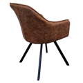 Otočné jedálenské kreslo, tmavohnedá látka s efektom brúsenej kože, SAMANTA