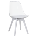 Stolička, transparentná biela, akryl/ekokoža/biela, BALI 3 NEW